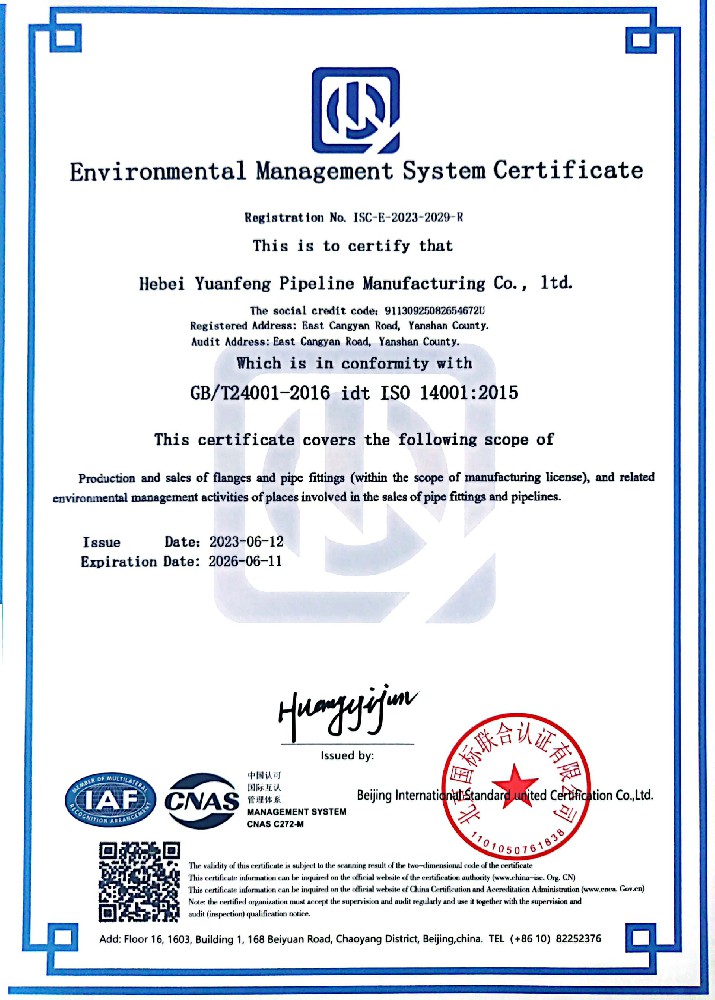 Сертификат системы экологического менеджмента - на английском языке